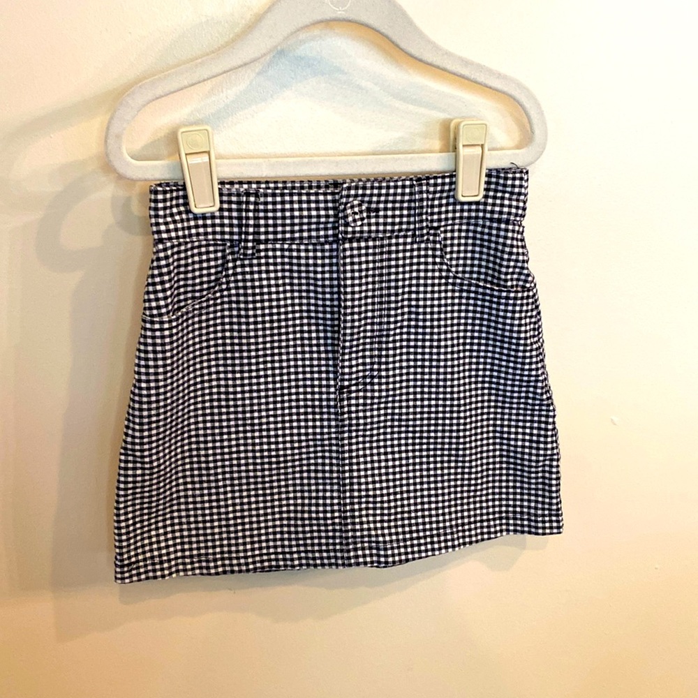 Girls Gingham Plaid Miniskirt